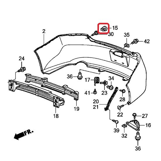 Заглушка болта заднего бампера Honda 71503-S6A-000