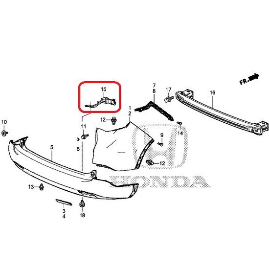 Нижний кронштейн заднего бампера Honda 71505-T0T-H00