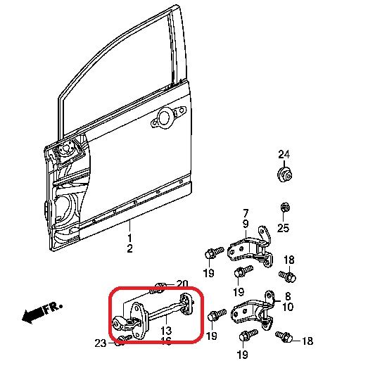 Ограничитель двери передней правой Honda 72340-SNE-A01