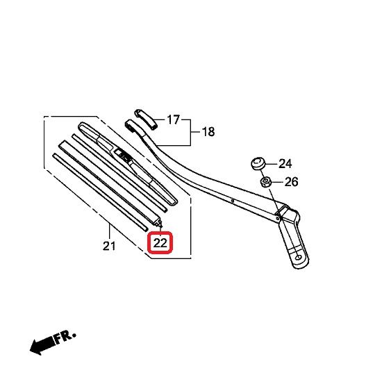 Резинка щетки стеклоочистителя пассажирская (475 MM) правая Honda 76632-TA0-A02