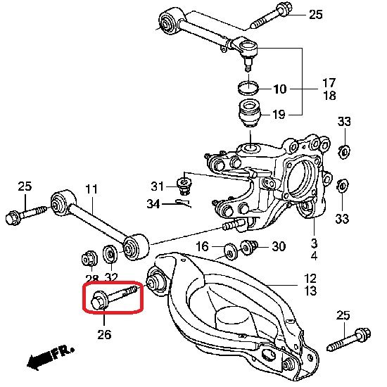 Болт регулировочный задней подвески Honda 90173-STX-A02