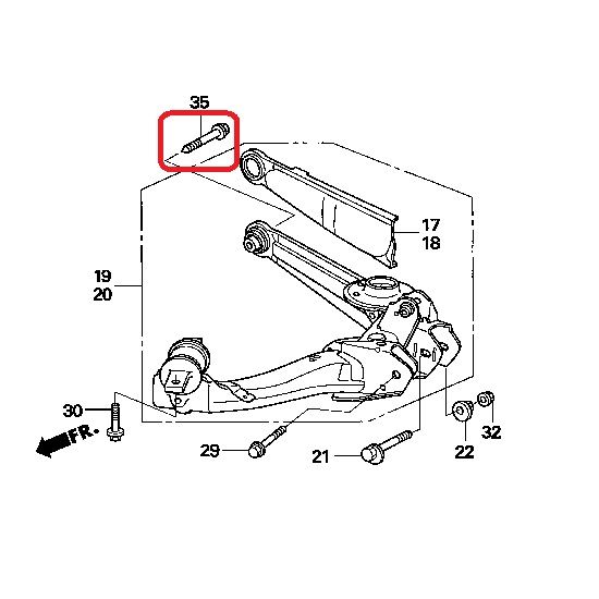 Болт продольного рычага задней подвески Honda 90398-SNA-010