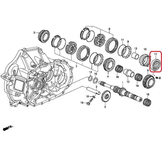 Подшипник коробки передач Honda 91002-RAS-003