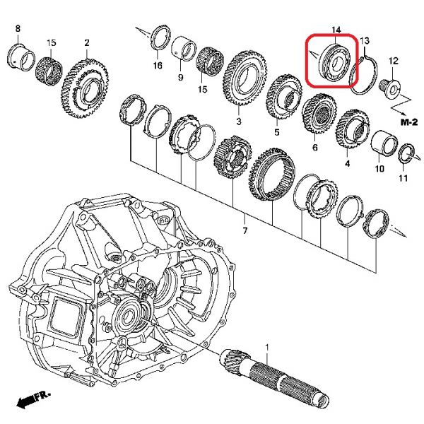 Подшипник коробки передач Honda 91004-PPP-014