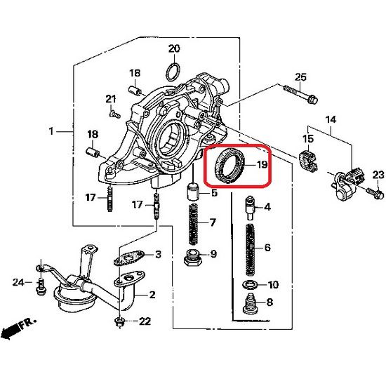 Сальник коленвала передний Honda 91212-PLC-004
