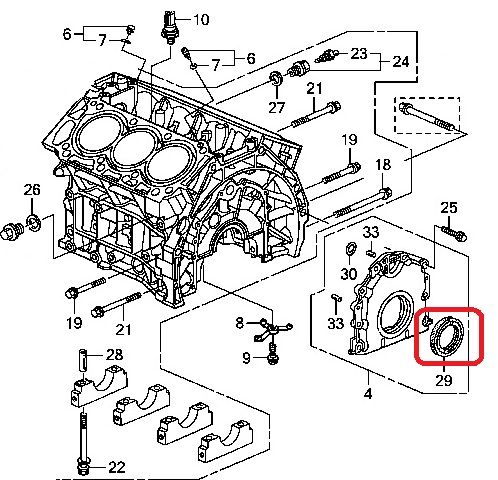 Сальник коленвала задний Honda 91214-RKG-003