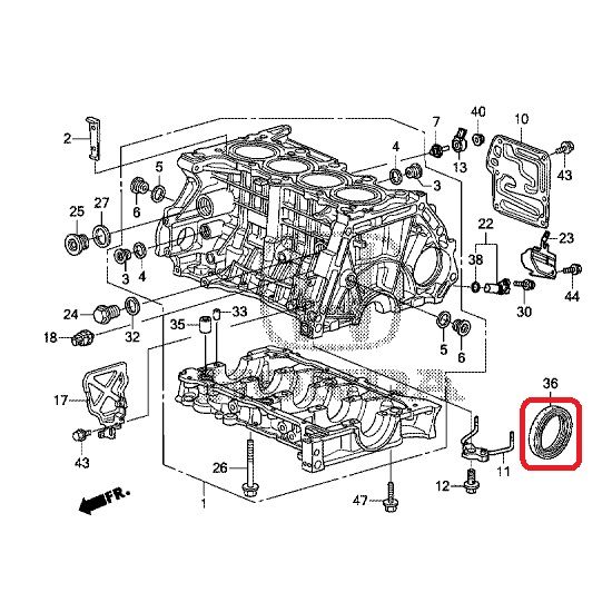 Сальник коленвала задний Honda 91214-RNB-A01