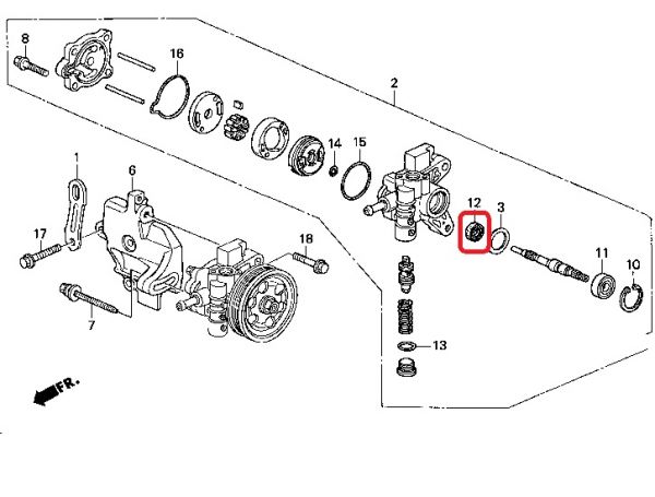 Сальник насоса ГПР Honda 91249-P2A-003