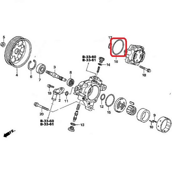 Сальник насоса ГУР Honda 91349-PNC-J01