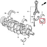 Вкладыш шатунный Honda 13212-RBB-003 (BLACK)