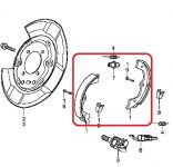 Тормозные колодки задние барабанные стояночные Honda 43053-SJA-E00