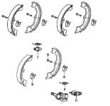 Тормозные колодки задние барабанные стояночные Honda 43053-TL0-G50