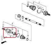Шрус внутренний левый Honda 44310-SMT-G00