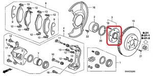 Ступица колеса переднего Honda 44600-SWW-E00