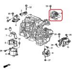 Подушка двигателя задняя Honda 50810-T2F-A01
