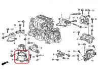 Подушка двигателя передняя Honda 50830-TA0-A01