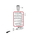 Пружина передняя левая Honda 51406-T1E-E11