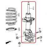 Амортизатор передний правый Honda 51611-TR0-E04