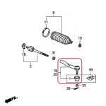 Наконечник рулевой тяги левый Honda 53560-T0A-A11
