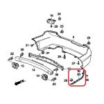 Кронштейн крепления заднего бампера правый Honda 71593-SNA-A02